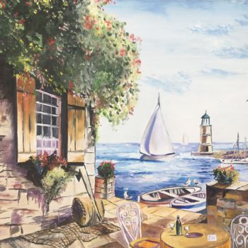 Painting titled "la-maison-du-bord.j…" by Lili, Original Artwork, Acrylic