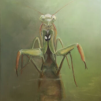 Peinture intitulée "Vert de Mante" par M Batté Gauthier, Œuvre d'art originale, Huile