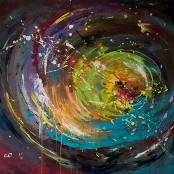 Peinture intitulée "Le tourbillon de la…" par Sandrine Chalot, Œuvre d'art originale, Acrylique
