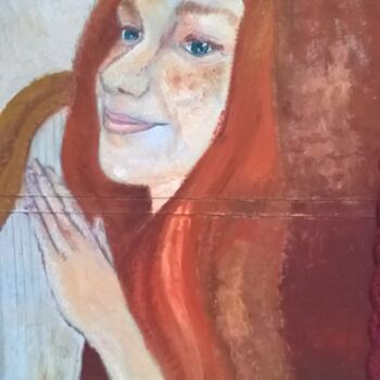 Painting titled "Carole et sa Harpe" by Clémence C., Original Artwork