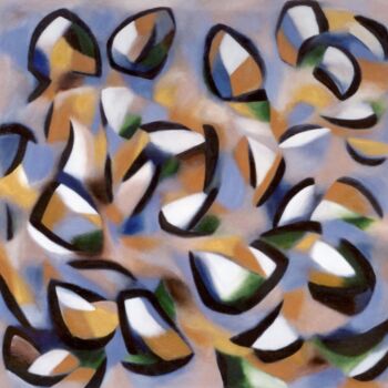 Painting titled "Byzantium" by Gregg Simpson, Original Artwork, Oil Mounted on Wood Stretcher frame