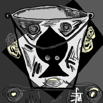 Digital Arts titled "pique-à-seau - (hom…" by Franck Vidal, Original Artwork, Digital Painting