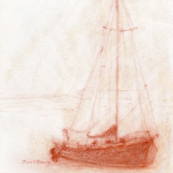 Drawing titled "Sailboat in Anacort…" by Janel Bragg, Original Artwork, Pencil