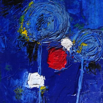 Peinture intitulée "Au clair de la lune" par Kam Bendi, Œuvre d'art originale, Huile