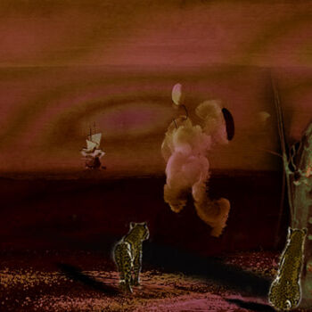 Digital Arts titled "Enigmatic beach mee…" by Rob Arbouw, Original Artwork, Digital Painting