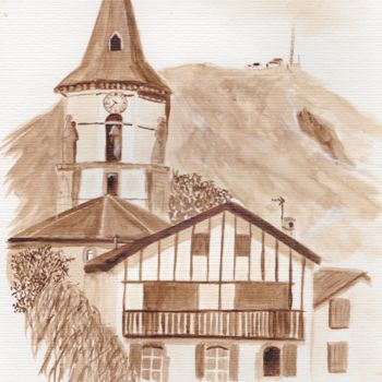 Painting titled "La Rhune" by Alain Elshocht, Original Artwork, Other