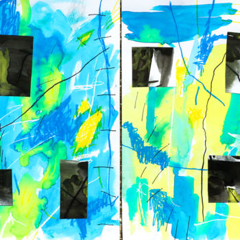 Painting titled "dittico" by Giulio Benatti, Original Artwork, Watercolor