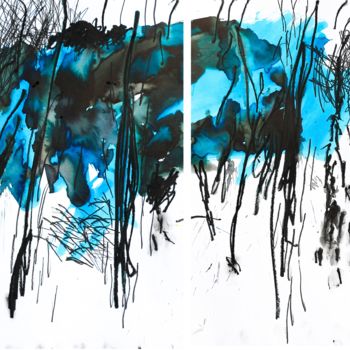 Painting titled "dittico" by Giulio Benatti, Original Artwork, Watercolor