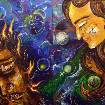Painting titled "Mars&Venus" by Dragos Bagia, Original Artwork, Oil
