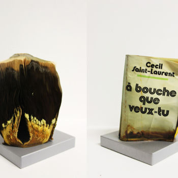 Sculpture intitulée "BlockBook#RedLips" par Baptiste Vanweydeveldt, Œuvre d'art originale, Papier