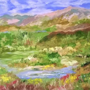 「MOUNTAIN VALLEY」というタイトルの絵画 David Cadeによって, オリジナルのアートワーク, オイル