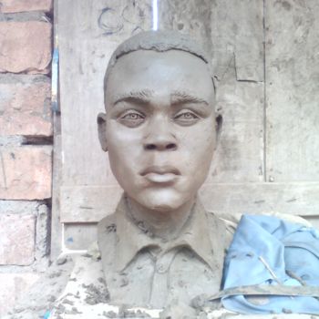 Sculpture intitulée "Autoportraits" par Élysée Nguadio, Œuvre d'art originale