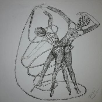 Drawing titled "Mener la danse ©" by Bega, Original Artwork, Ink