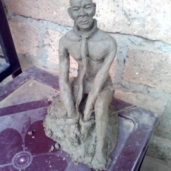 Sculpture intitulée "Esclaves" par Élysée Nguadio, Œuvre d'art originale