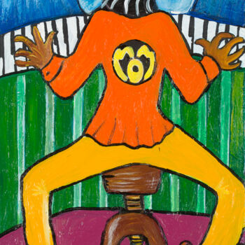 Painting titled "Le Pianiste" by Henri Wojcik, Original Artwork, Acrylic