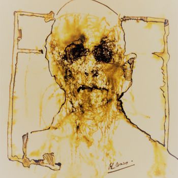 Dessin intitulée "Gesichter des Verge…" par Stephan Rodriguez Warnemünde, Œuvre d'art originale, Encre