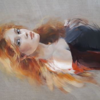 Peinture intitulée "Lady Emiliane (déta…" par Sylvie Vernageau, Œuvre d'art originale, Huile