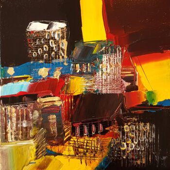 Painting titled "Un monde magnétique" by Muriel Cayet, Original Artwork, Acrylic