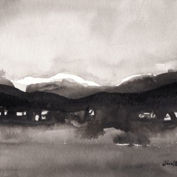 Painting titled "Skagit Valley Hills…" by Janel Bragg, Original Artwork, Ink