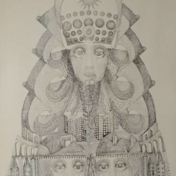 Dessin intitulée "L'histoire du temps…" par Bega, Œuvre d'art originale, Encre