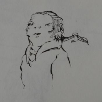 Dessin intitulée "Wolferl" par Stephan Rodriguez Warnemünde, Œuvre d'art originale, Encre