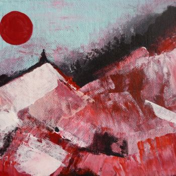 Peinture intitulée "Le chaos de la lune…" par Clau Redier-Clément, Œuvre d'art originale, Acrylique Monté sur Carton