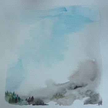 Peinture intitulée "Au-delà des vents d…" par Clau Redier-Clément, Œuvre d'art originale, Aquarelle