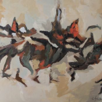 Peinture intitulée "Sans Titre N°1 Séri…" par Chéker, Œuvre d'art originale, Huile Monté sur Châssis en bois