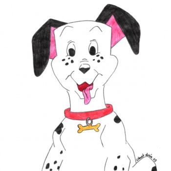 Σχέδιο με τίτλο ""dalmatien"" από Lucie Clouet, Αυθεντικά έργα τέχνης