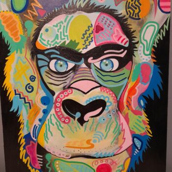 Peinture intitulée "André" par Minimôa, Œuvre d'art originale, Acrylique Monté sur Carton