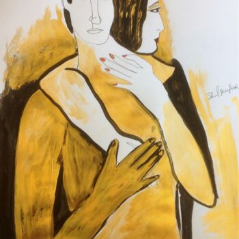Drawing titled "the lovers 3" by Janna Shulrufer, Original Artwork, Ink