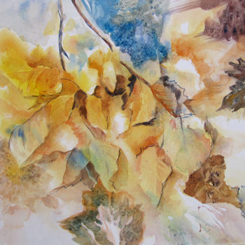 Peinture intitulée "couleurs-doctobre-a…" par Claudette Allosio, Œuvre d'art originale, Aquarelle