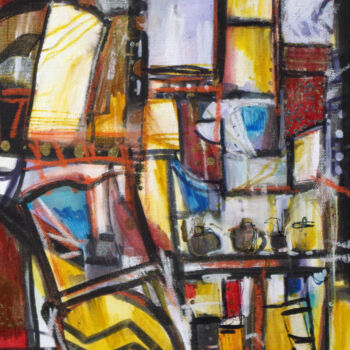 Peinture intitulée "Blaumana Iela" par Muriel Cayet, Œuvre d'art originale