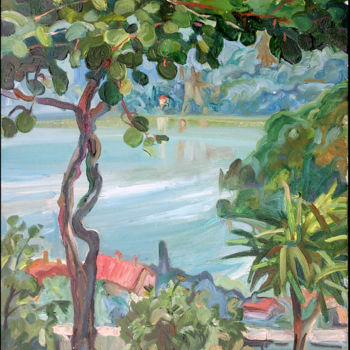 Painting titled "lago.jpg" by Peter Otlan, Original Artwork, Oil