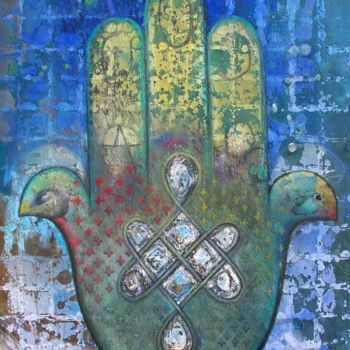 Peinture intitulée "GRANDE TAFUST BLEUE" par Daniele Sanchez Dsz, Œuvre d'art originale, Acrylique
