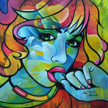 Peinture intitulée "l'ingénue" par Jeannette Guichard-Bunel, Œuvre d'art originale, Huile
