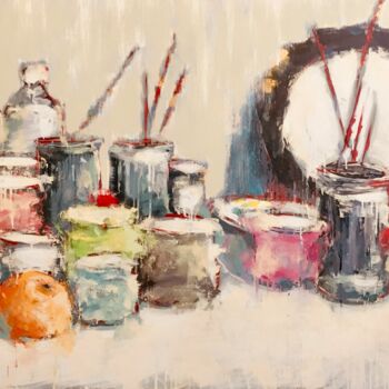 Painting titled "Nature morte 6" by Bruno Raharinosy, Original Artwork, Acrylic