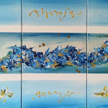 Ζωγραφική με τίτλο "Sueño azul" από María Del Carmen Pérez, Αυθεντικά έργα τέχνης, Ακρυλικό Τοποθετήθηκε στο Ξύλινο φορείο σ…