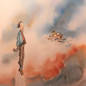 Peinture intitulée "LA TRONCHE QU'ILS F…" par Alain Devienne, Œuvre d'art originale, Aquarelle