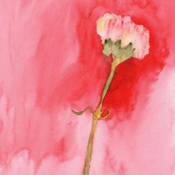 Painting titled "My Mammogram Carnat…" by Janel Bragg, Original Artwork, Watercolor