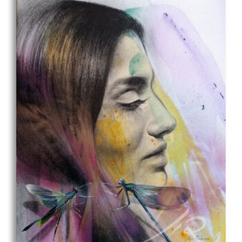 Disegno intitolato "Burnt darkness" da Abir Rachwan, Opera d'arte originale, Carbone