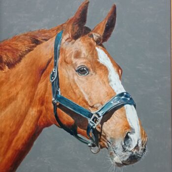 「Head of Horse 4」というタイトルの絵画 Leo Budhiによって, オリジナルのアートワーク, アクリル