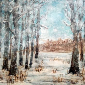 Peinture intitulée "Tombe la Neige" par Marian Cobos, Œuvre d'art originale, Acrylique