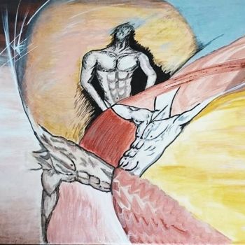Painting titled "les tois tors" by Agl, Original Artwork, Acrylic