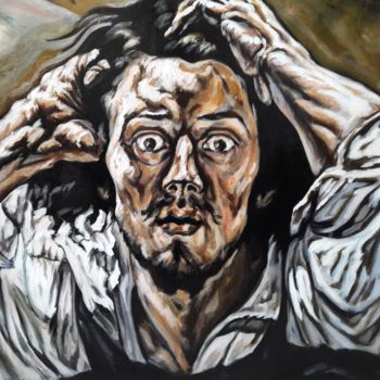 Schilderij getiteld "" Le désespéré "" door Sam Keusseyan, Origineel Kunstwerk, Acryl