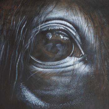Painting titled "Horse GF n1" by Isabelle Molinard, Original Artwork, Acrylic