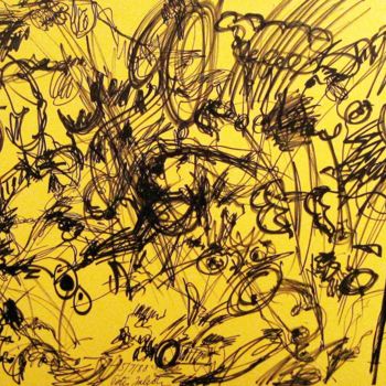 Σχέδιο με τίτλο "Past Tense shadows" από Peter Jalesh, Αυθεντικά έργα τέχνης, Μελάνι