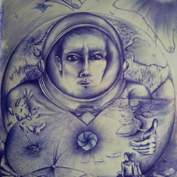 Drawing titled "Можно только предст…" by Igor Mazaletskiy, Original Artwork, Ballpoint pen