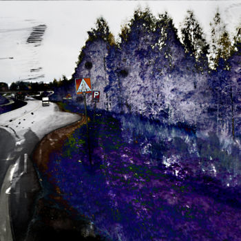 Printmaking titled "one the road to tam…" by Michel Tabanou, Original Artwork, Digital Print