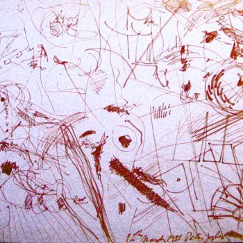 Σχέδιο με τίτλο "At Luiza's farm" από Peter Jalesh, Αυθεντικά έργα τέχνης, Μελάνι